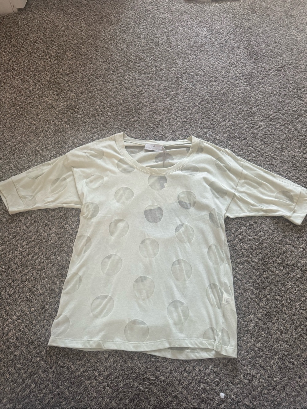 NWT Adidas by Stella McCartney Light Mint Polka Dot Burnout Tee Shirt